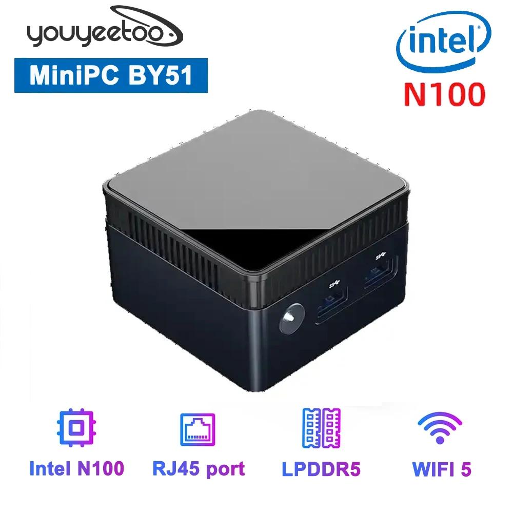 BY51 ̴ PC   N100,  11, LPDDR5, 12GB, 128GB, mSATA SSD,  PC,  1000M LAN, 4K ӿ ̴ PC ǻ